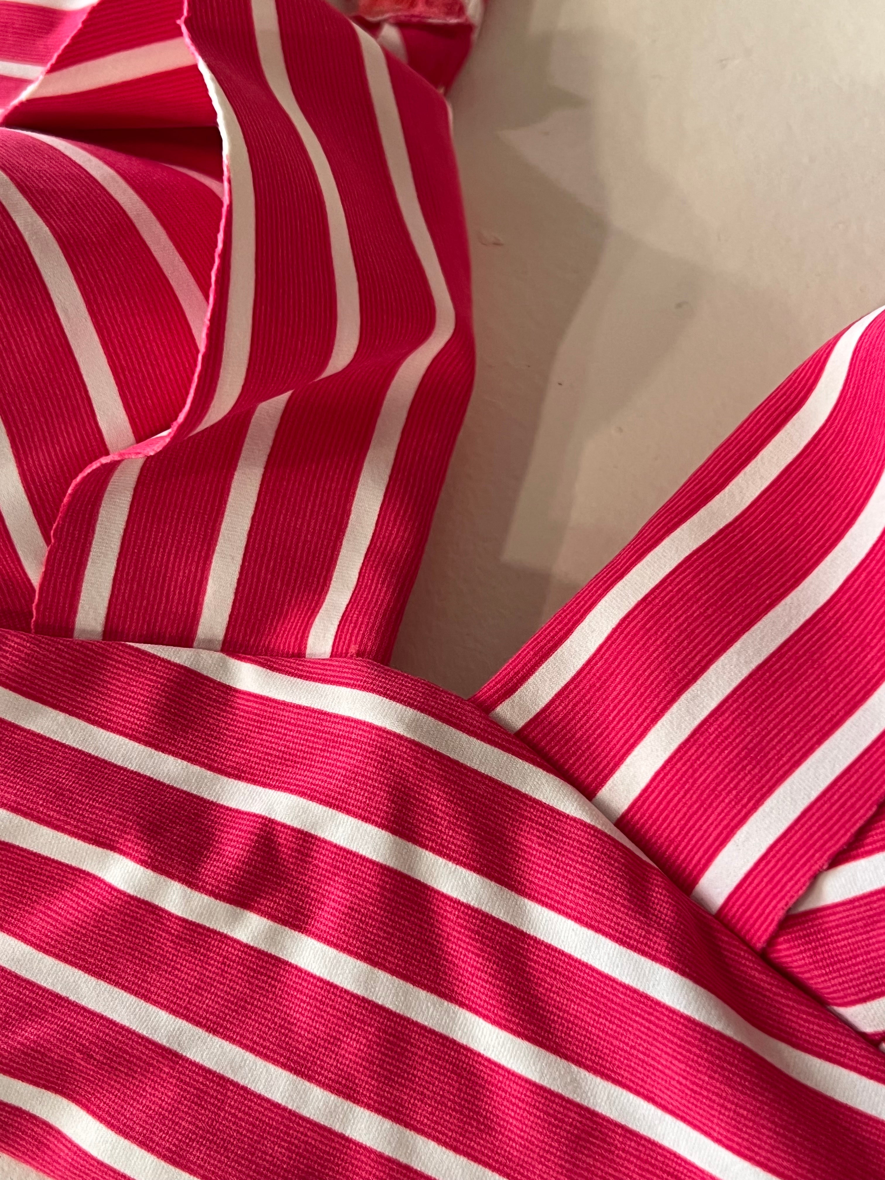 Striped Frill Bikini Top - S