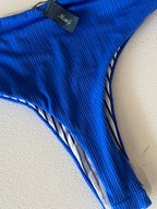 Reversible Blue Striped Bikini Bottom - S