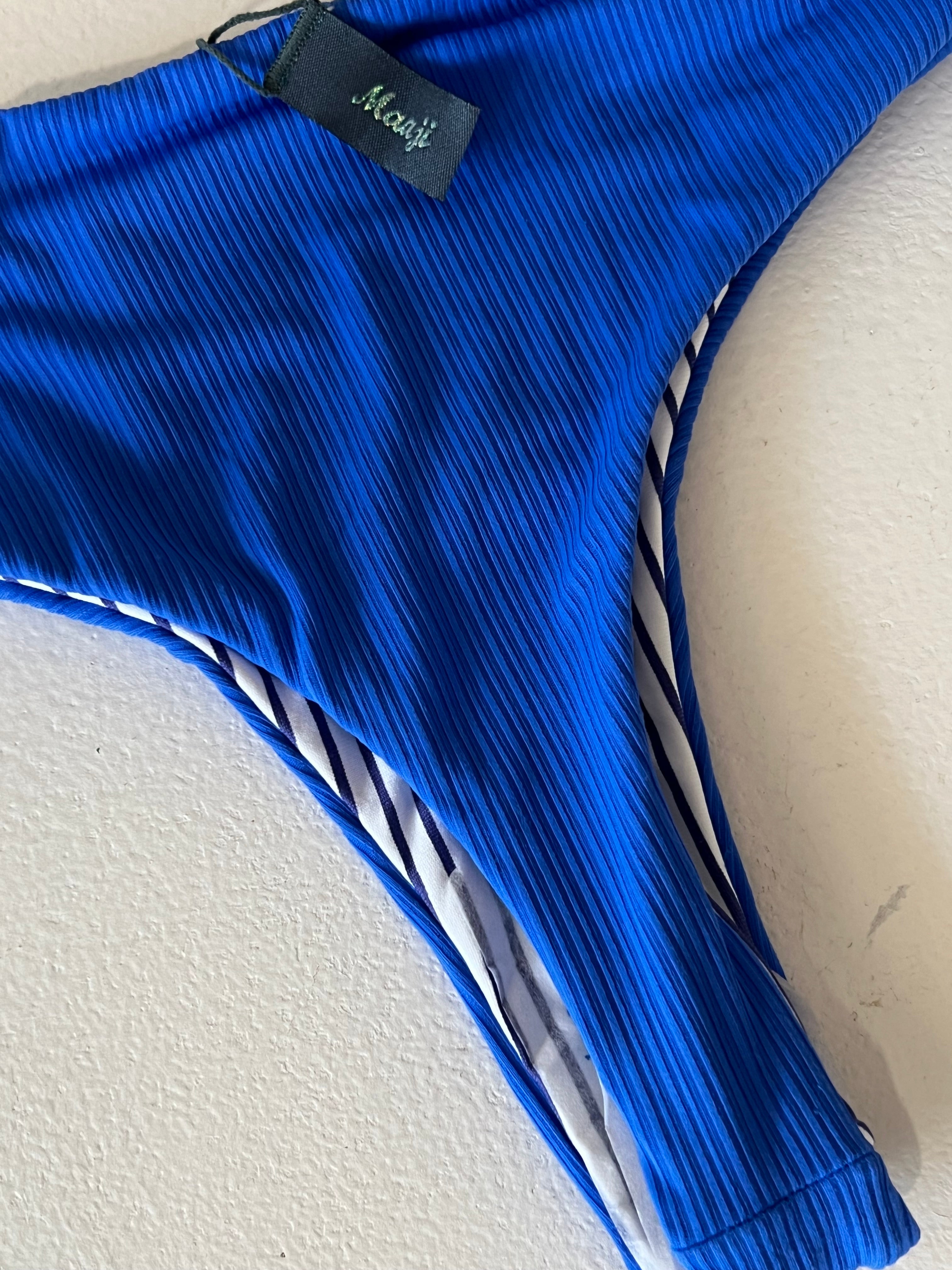 Reversible Blue Striped Bikini Bottom - S