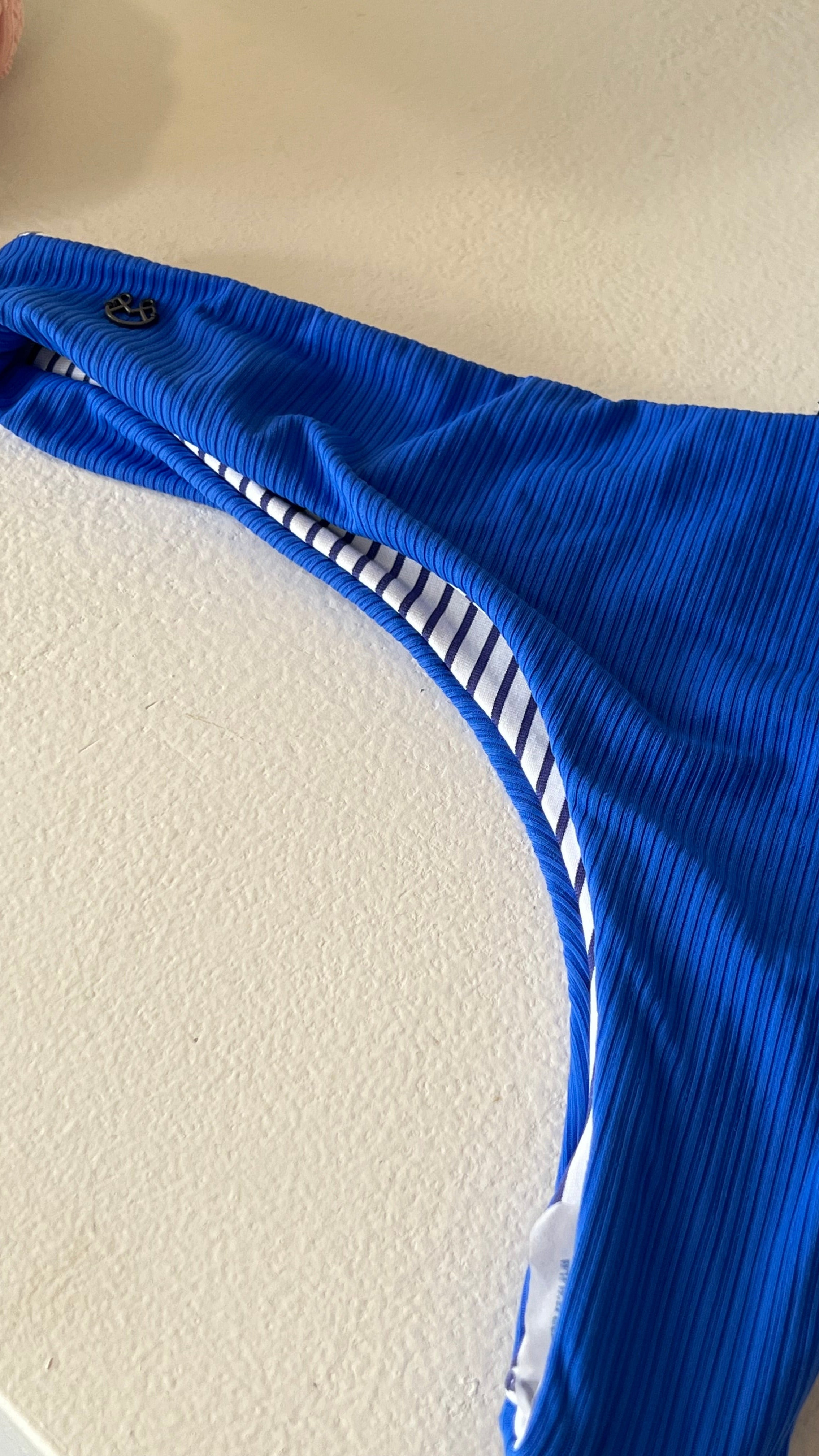 Reversible Blue Striped Bikini Bottom - S