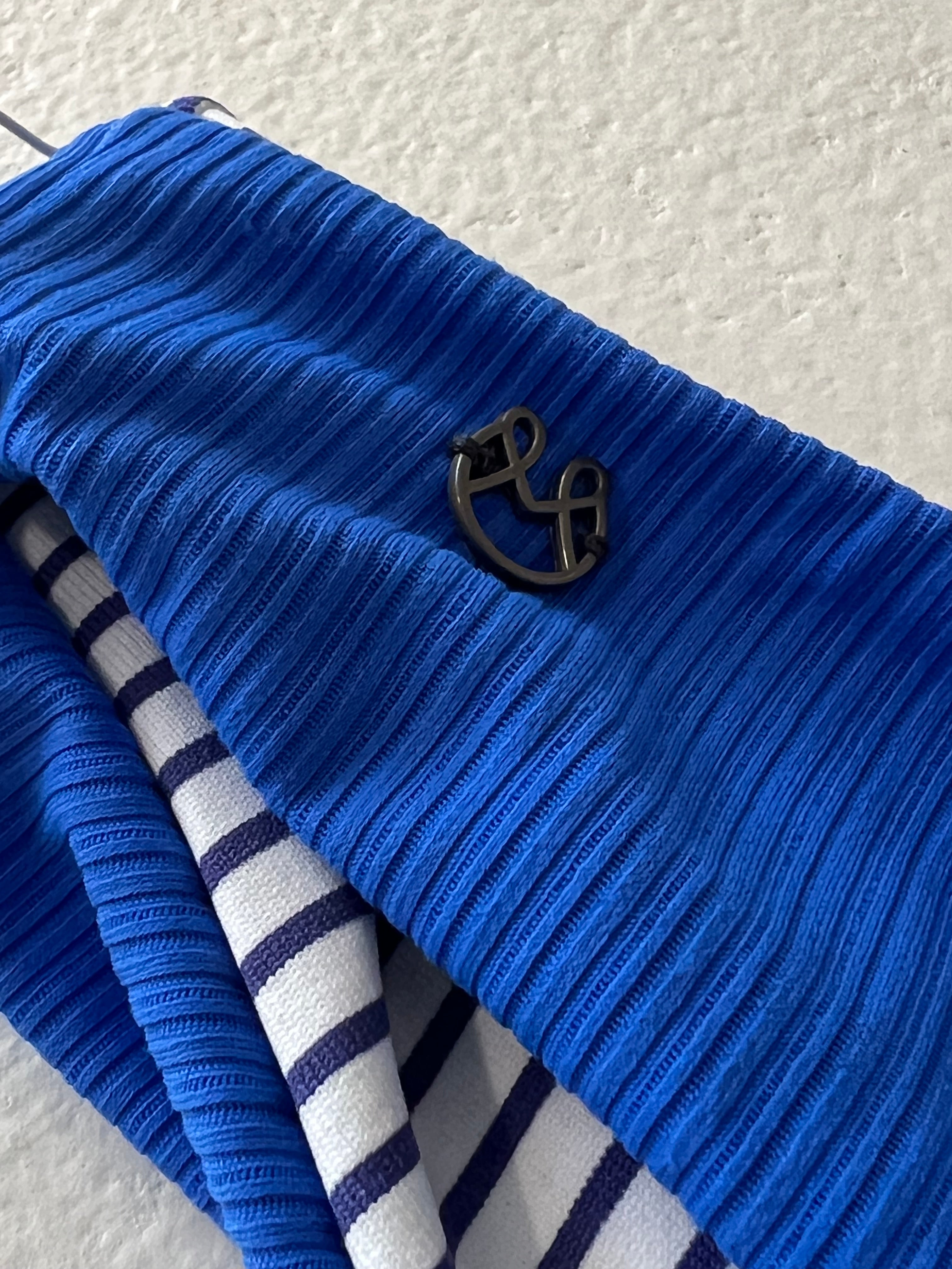 Reversible Blue Striped Bikini Bottom - S