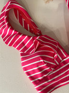 Striped Frill Bikini Top - S