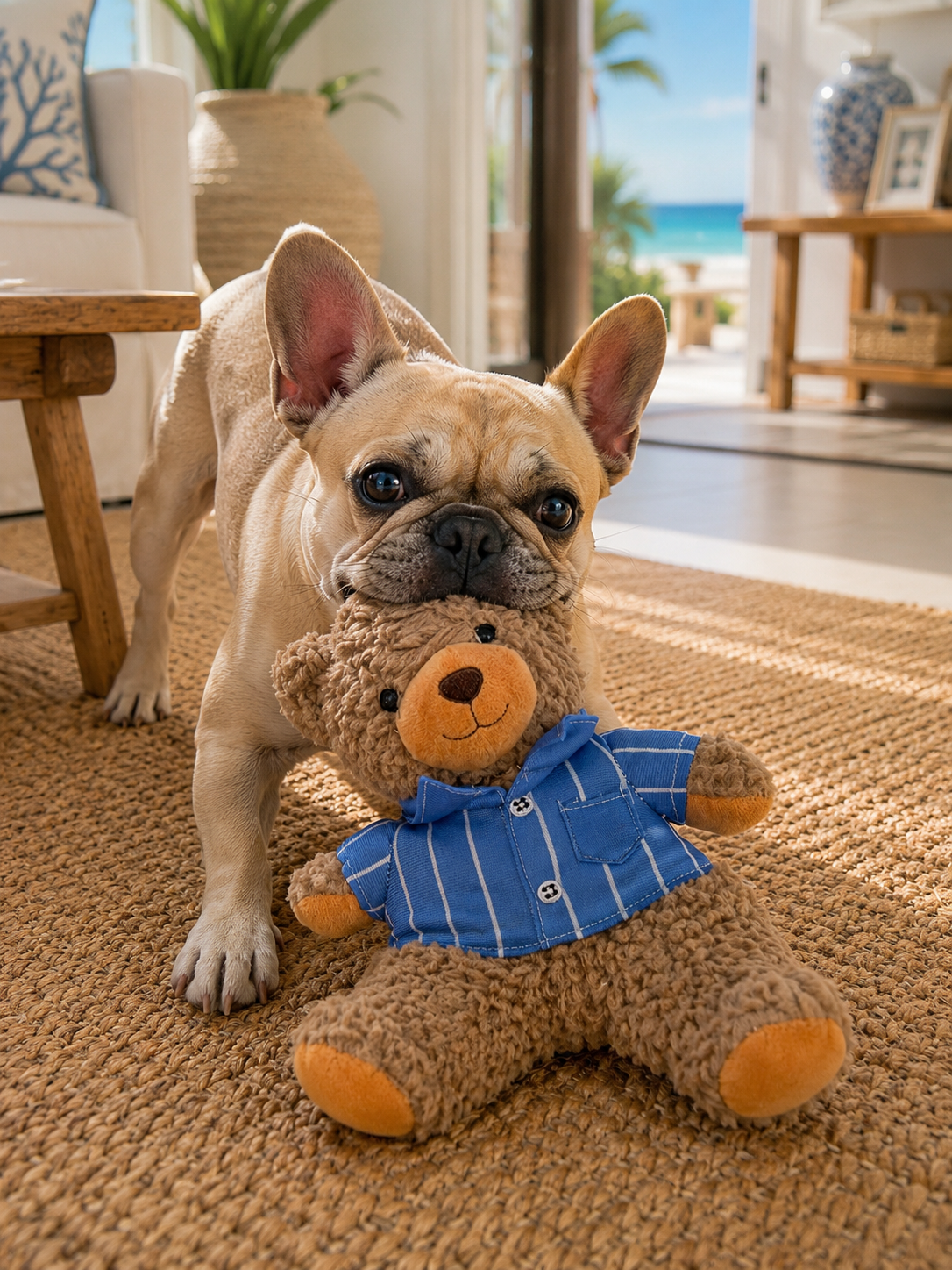 Plush Teddy Blue Shirt