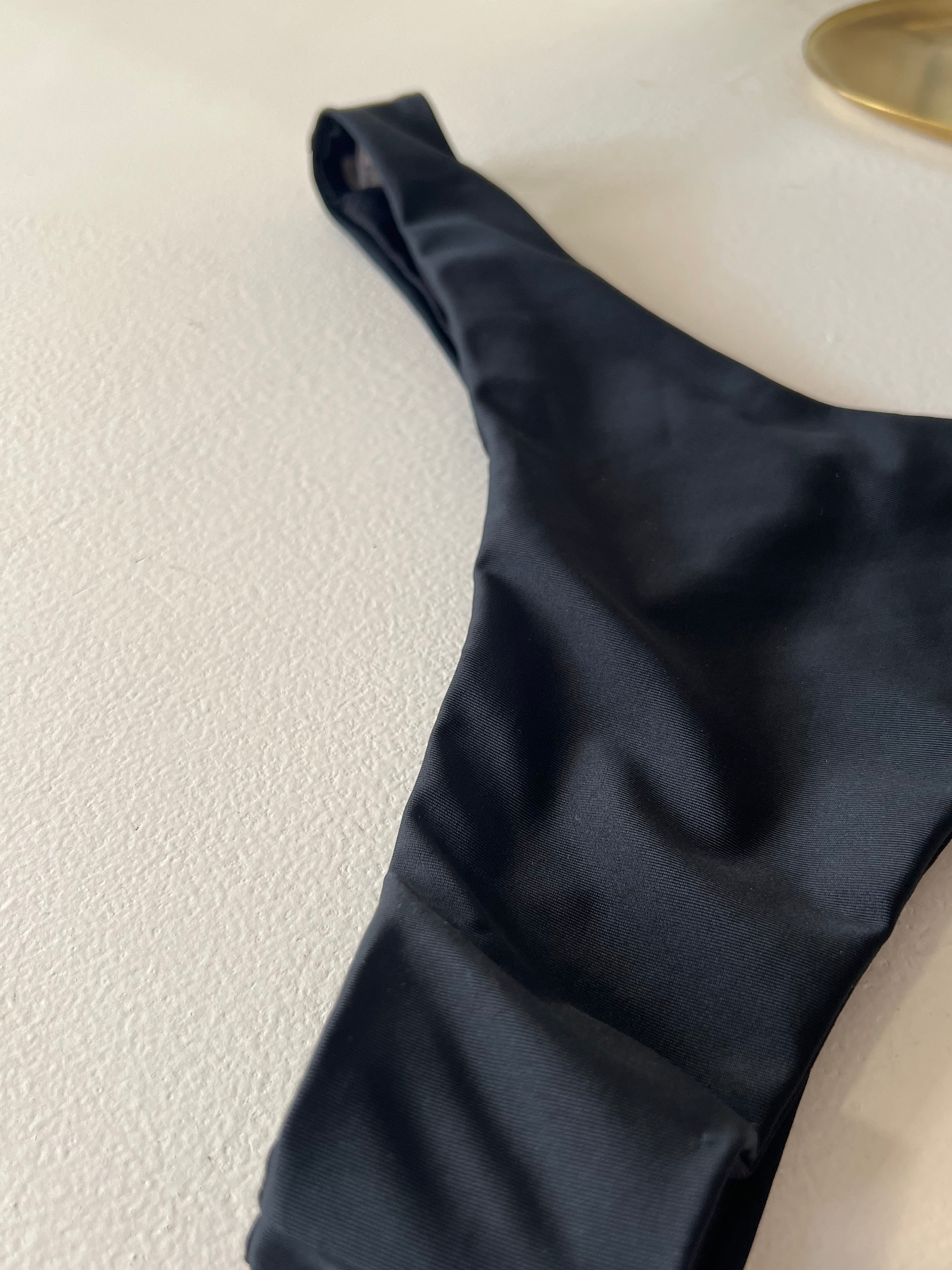 High Cut Black Bikini Bottom - L