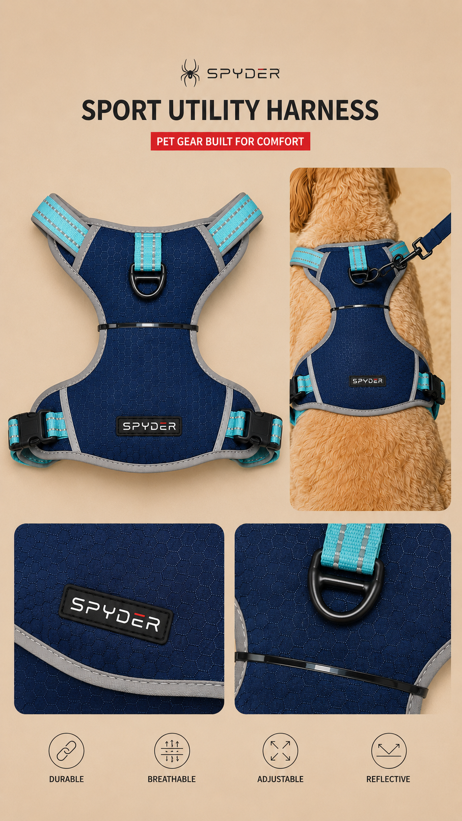 Dog Harness - Spyder - M