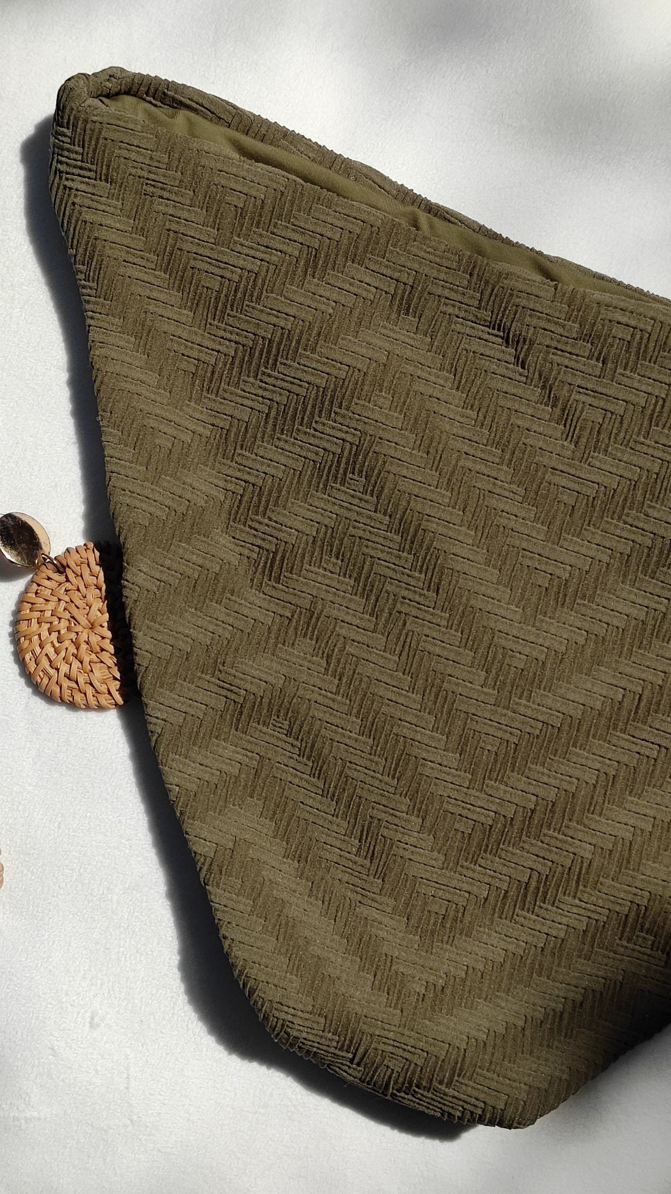 Olive Textured Bikini Bottom - M