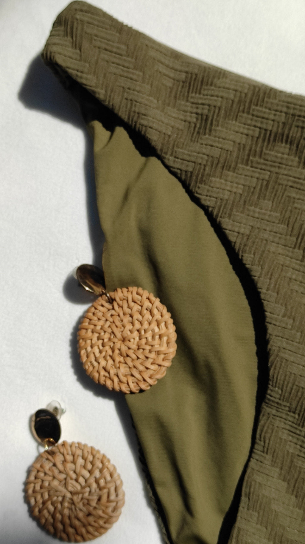 Olive Textured Bikini Bottom - M
