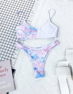 Tie Dye High Cut Bikini Swimsuit Large