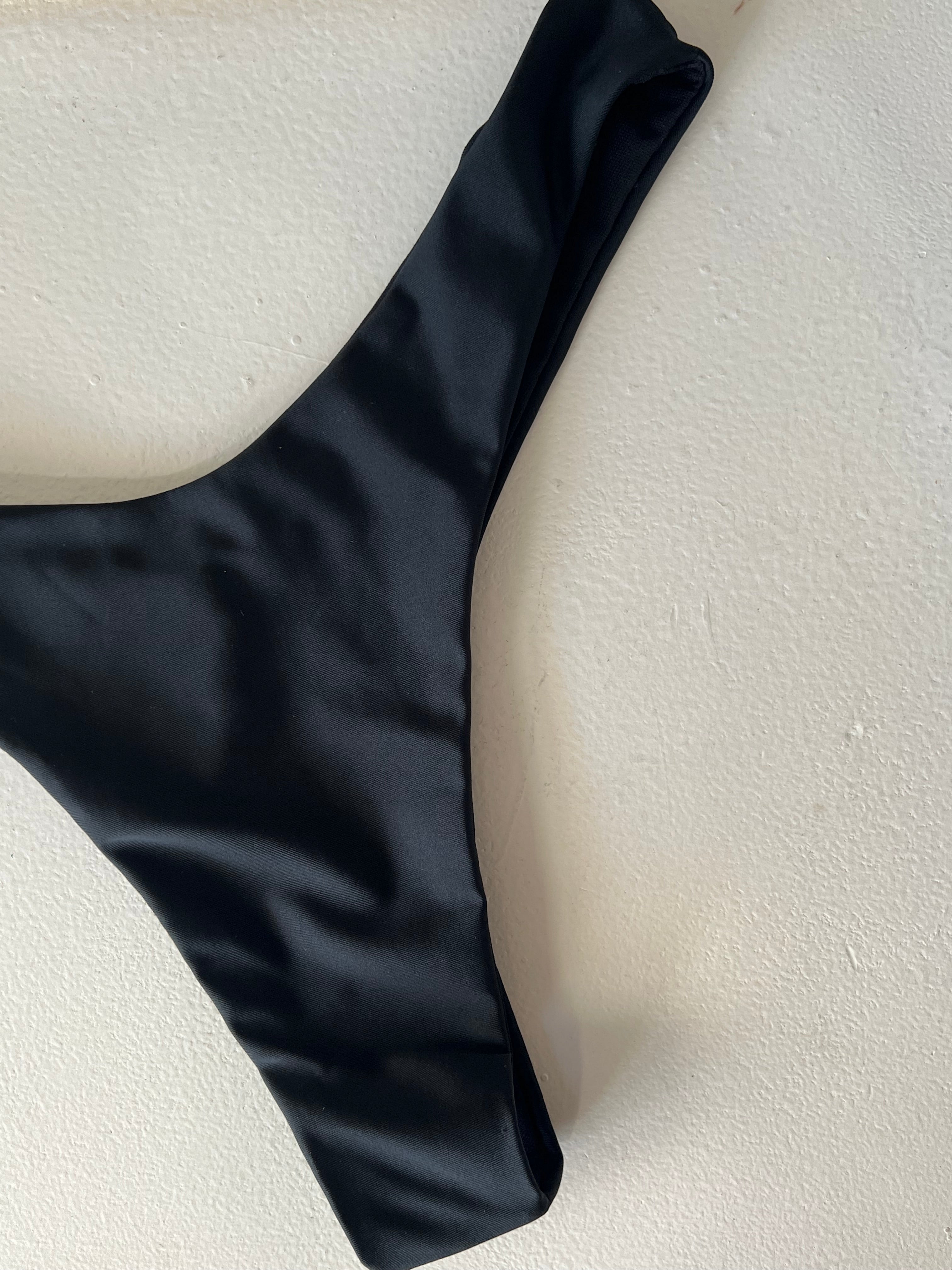 High Cut Black Bikini Bottom - L