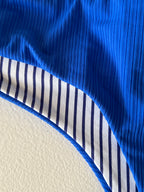 Reversible Blue Striped Bikini Bottom - S