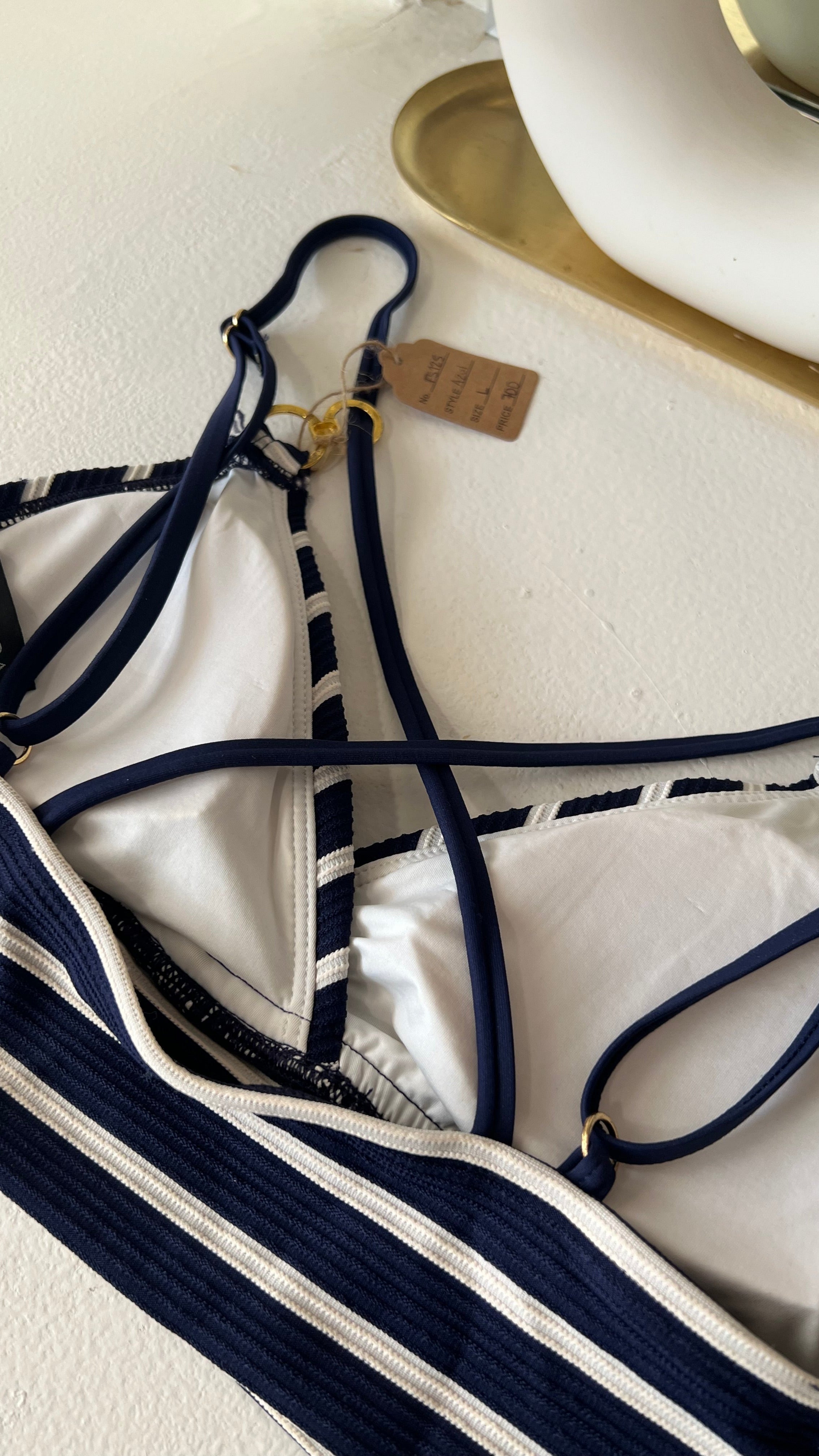 Stripped Bikini Top - S