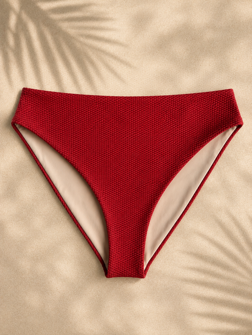 Highwaisted Textured Bikini Bottom -XL