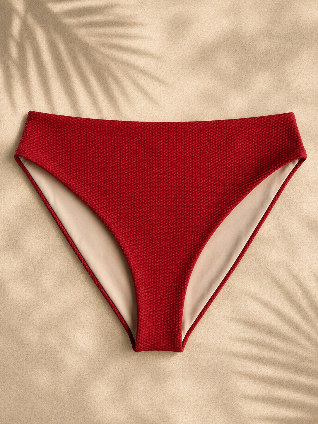 Highwaisted Textured Bikini Bottom -XL
