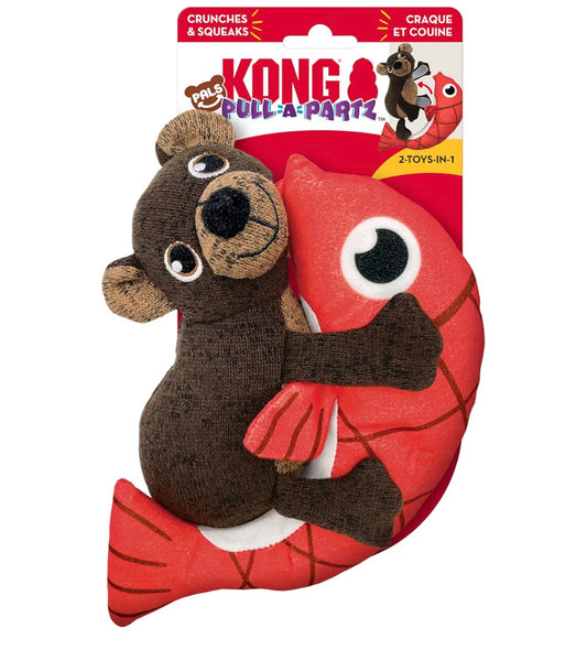 KONG Pull-A-Partz Pals 2 Toys in 1 Dog Toy (Bear)
