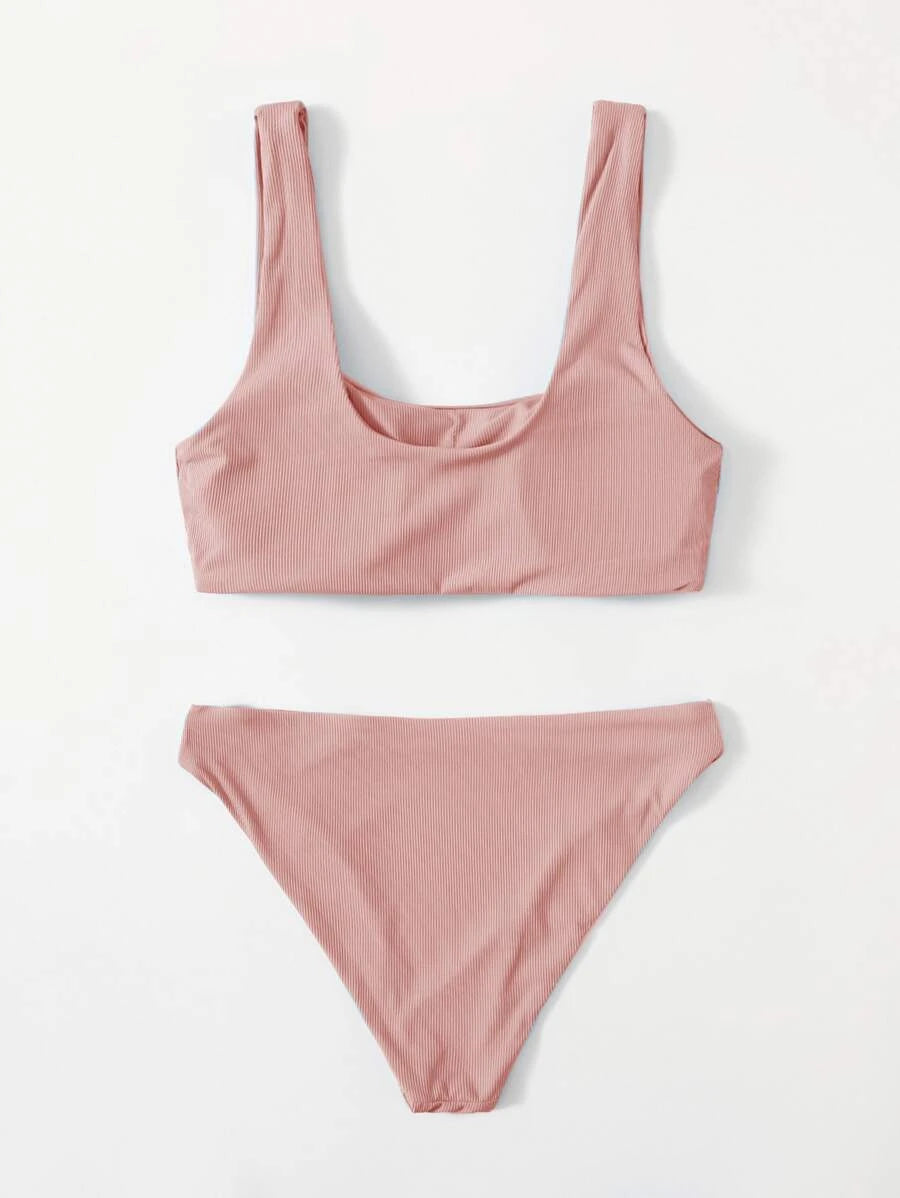Pink Rib Bikini XL