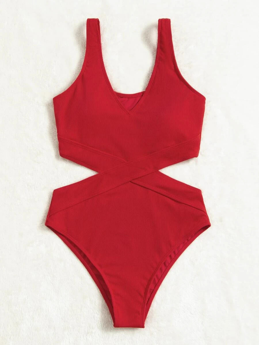 Cut Out Waist One Piece