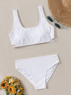 Textured White Bikini XL