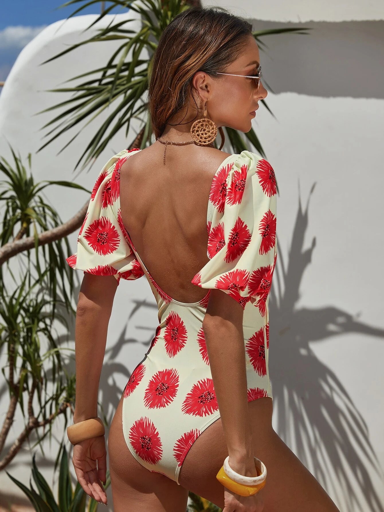 Red Flowers One Piece ExtraSmall