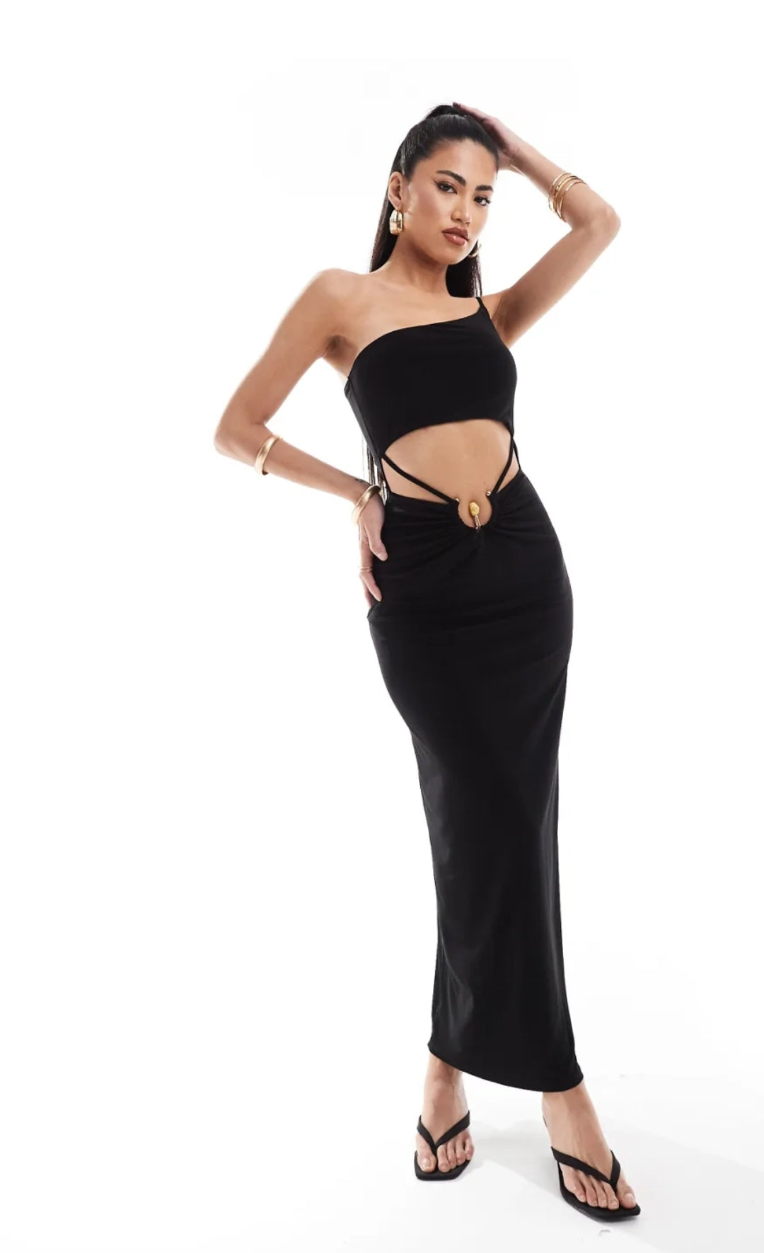 One Shoulder Midi Dress