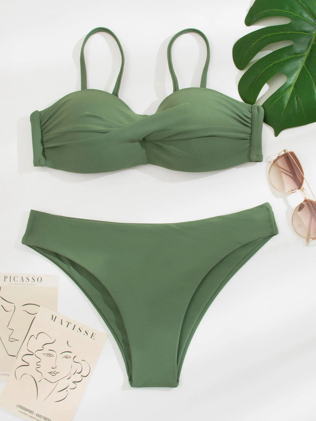 Green Twisted Bikini Large